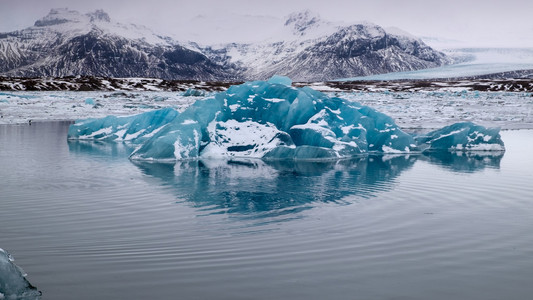 Jokulsarlon 冰环礁湖的视图