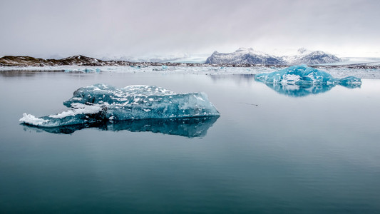 Jokulsarlon 冰环礁湖的视图