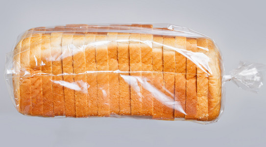 在塑料袋面包