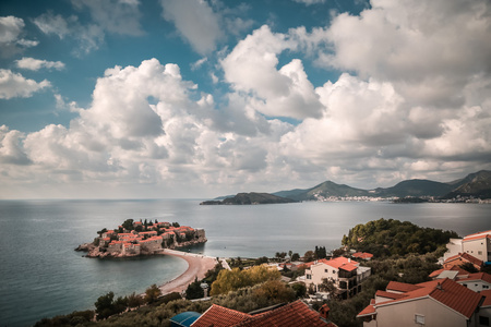 黑山。Sveti Stefan 岛