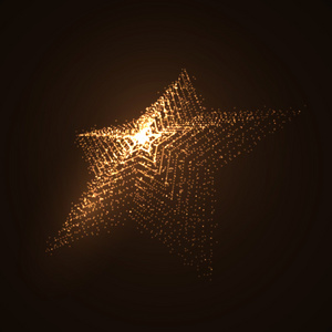 三维照明星状的发光粒子