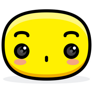 可爱的卡通惊讶孤立的脸照片