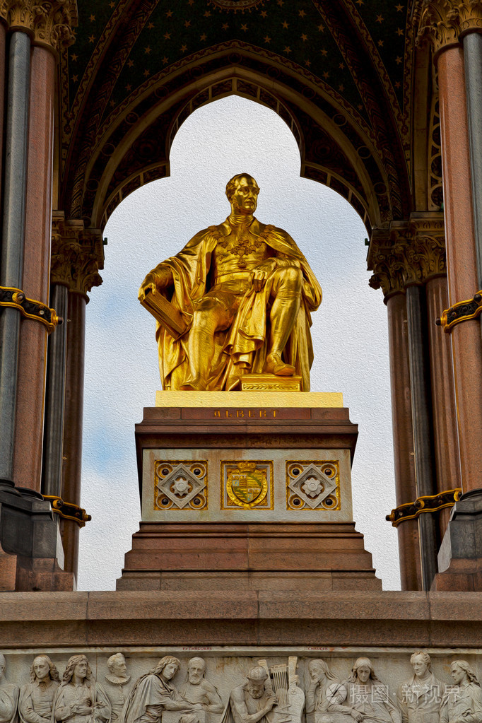 在伦敦阿尔伯特纪念碑英格兰王国和老建筑