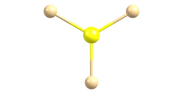 氯三氟化分子的结构上白色孤立