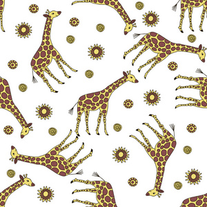 模式与可爱的长颈鹿图片