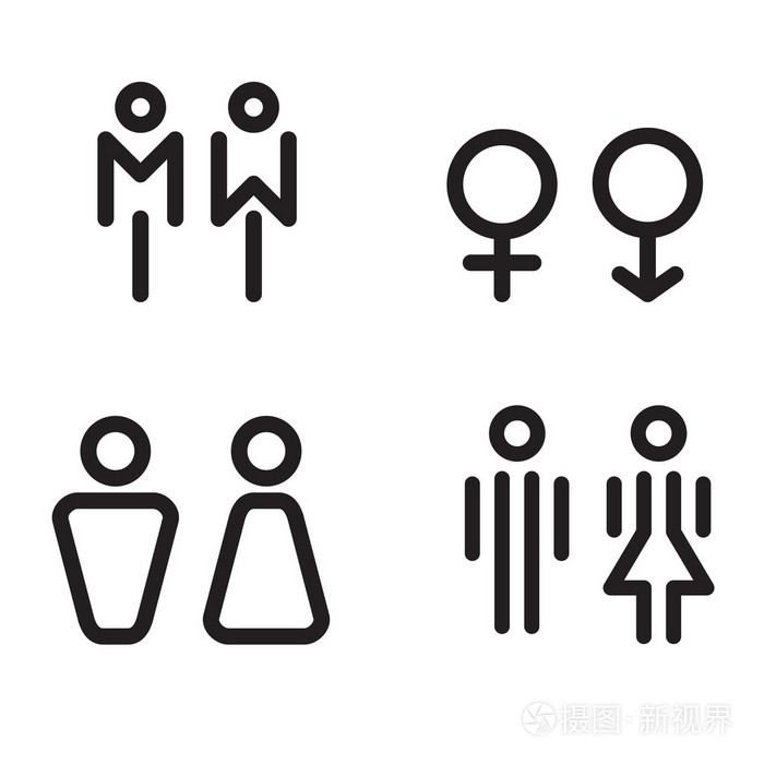 厕所图标设置矢量图插画-正版商用图片1lyshu-摄图新视界