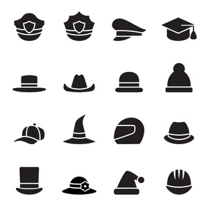 帽子图标设置矢量图图片