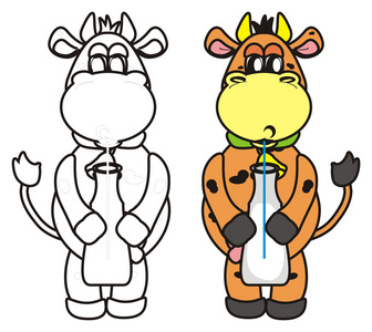 用蜡笔涂色,用动物卡通画,孤立的bo照片