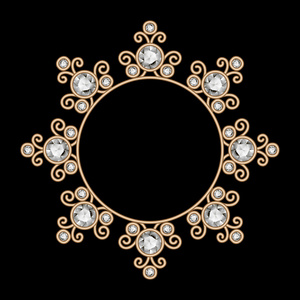 珠宝的黄金圆环框架