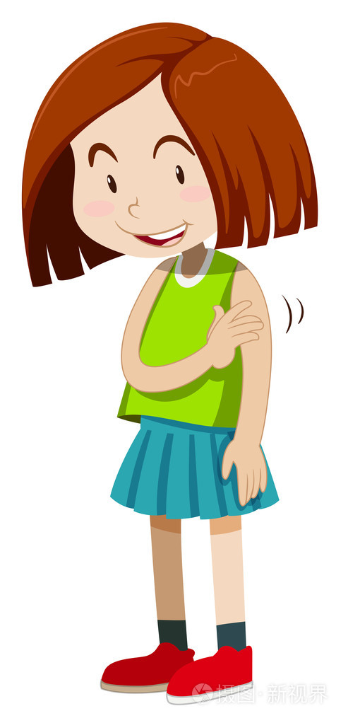 看上去有点害羞的小女孩