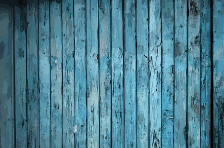 蓝色彩绘木墙