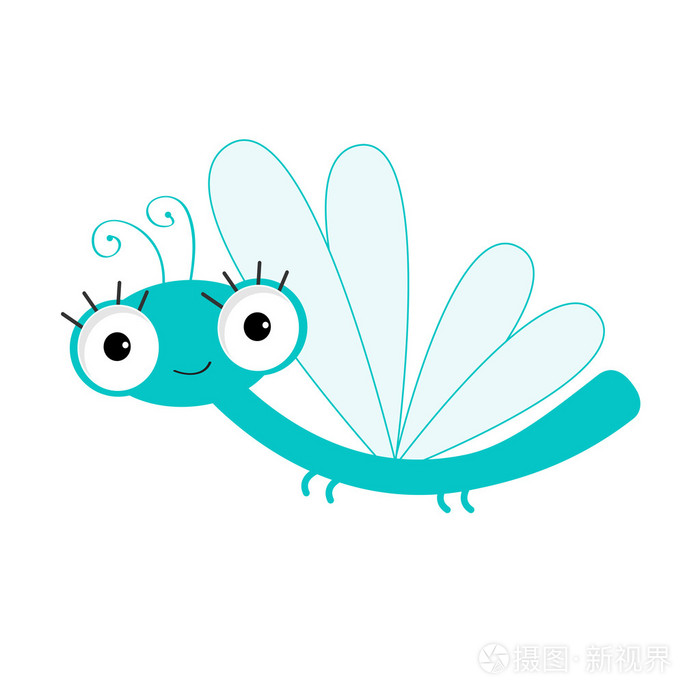 可爱的卡通蜻蜓字符