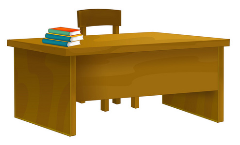 卡通课桌-分离照片