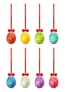 复活节彩蛋用红丝带