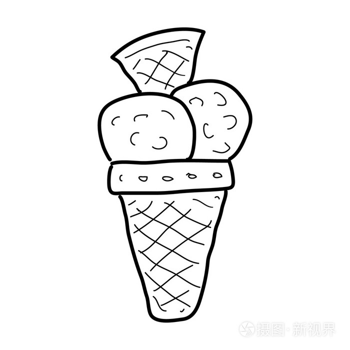 简便的涂鸦的冰激淋