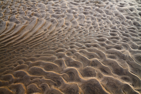 波浪的沙质地特写