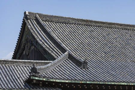 日本京都京都二条城史迹宫殿屋顶