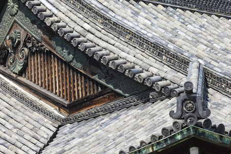 日本京都京都二条城史迹宫殿屋顶