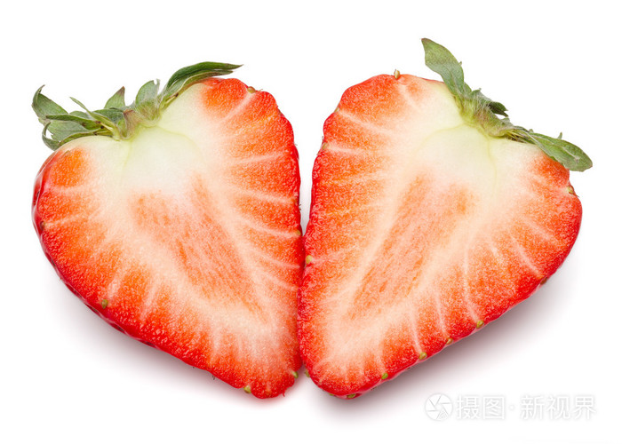 新鲜切片的草莓