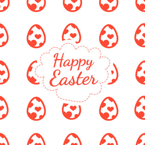 快乐复活节贺卡图案背景颜色的蛋无缝