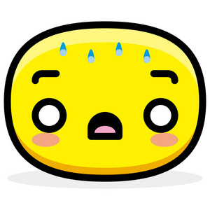 可爱的卡通紧张脸孤立照片