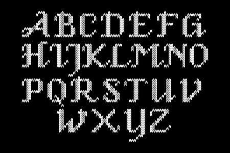 黑色和白色针织的字母表