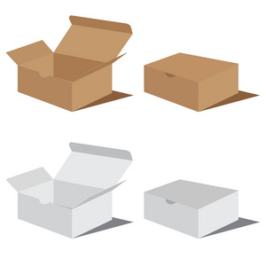 白色和棕色盒子包装。包装设计