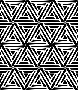 矢量现代无缝几何图案黑色和白色的六角形，抽象的几何背景，枕头打印单色复古纹理，时髦时尚设计