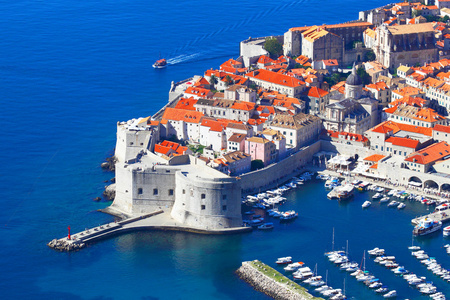 古老的城市的 Dubrovnik.Top 视图