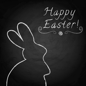 复活节兔子黑板图片
