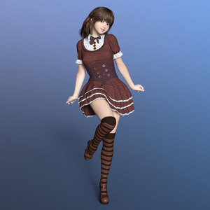 一位年轻女子的 3d cg 渲染。