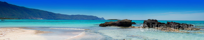 海景希腊克里特岛，萨罗尼科斯全景