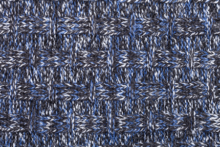 蓝白色黑色针织的混杂织物布料花纹照片
