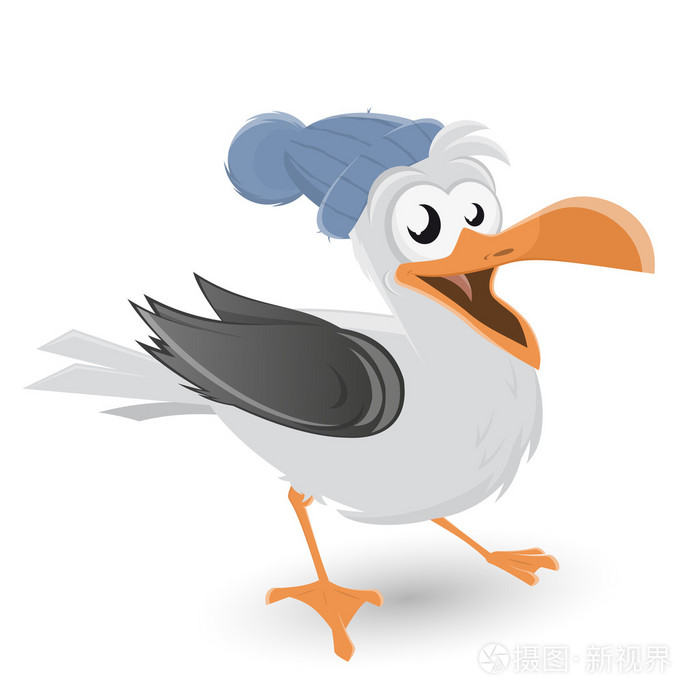 可爱的卡通海鸥