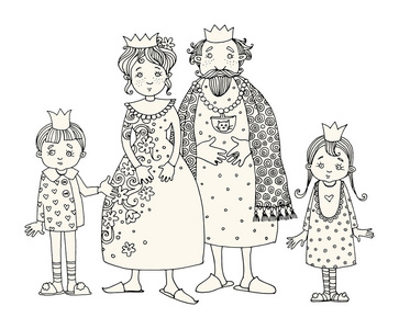 国王和王后与孩子图片