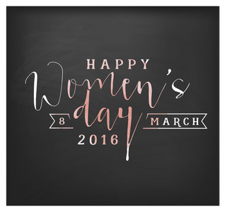 妇女节快乐一天设计元素用于贺卡在黑板上。矢量插图。图像 Id 377773171
