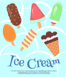 冰淇淋和冰背景