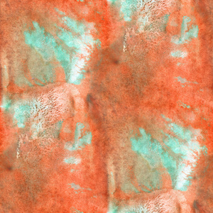 艺术橙色绿色无缝水彩图案背景抽象肌理，水纸设计壁纸