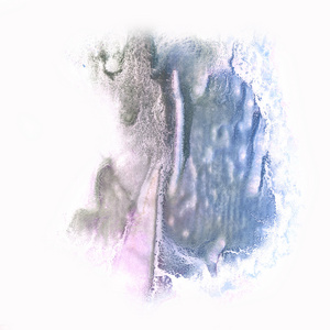 抽象飞溅水彩蓝粉红色墨水污点水彩孤立白色背景
