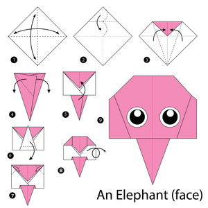 一步一步的说明如何使折纸大象
