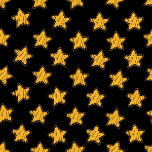 黄星黑色无缝矢量模式