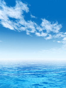 概念或概念大海或海洋波浪和天空 cloudscape 异国情调或天堂背景