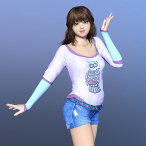 一位年轻女子的 3d cg 渲染。