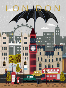 一张醒目的英国旅行海报图片