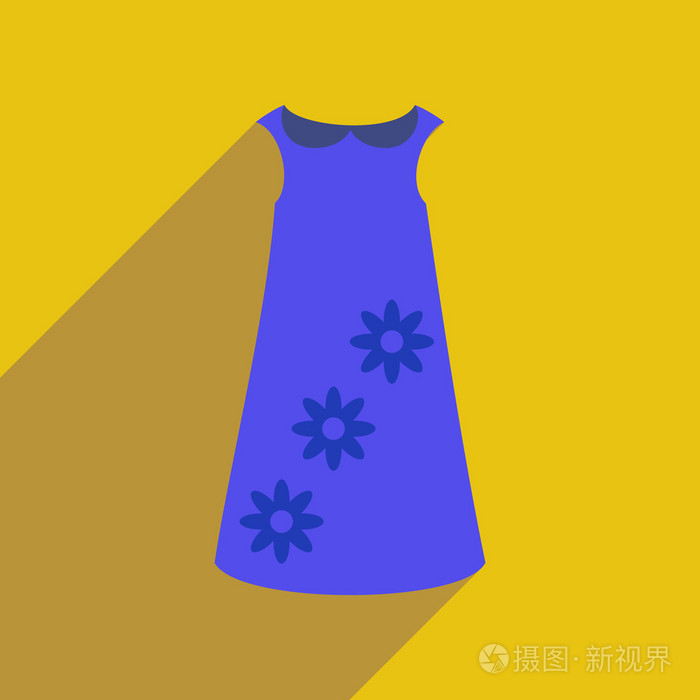 带有长阴影衣服平图标