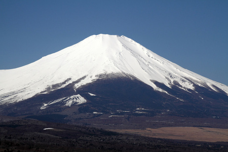 富士山，日本山梨县山中湖为视角