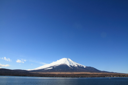 富士山，日本山梨县山中湖为视角