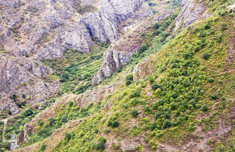 山地景观。 亚美尼亚的景观Tatev。