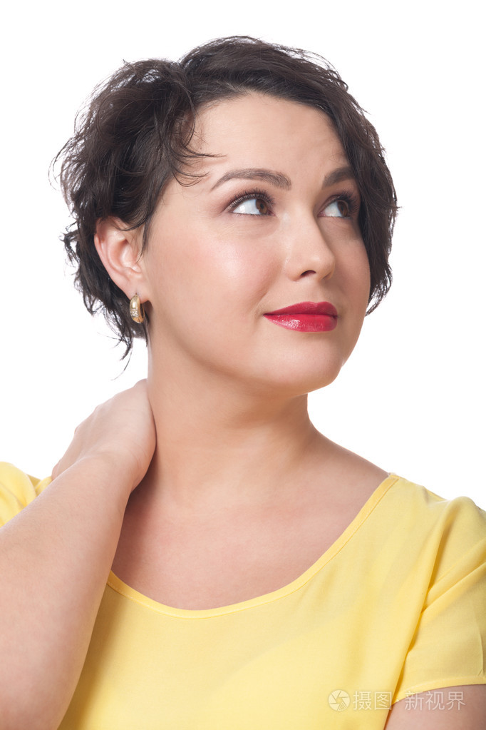 沉思有魅力的女人