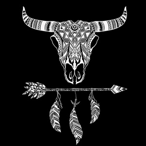 牛图腾水牛头骨美国原住民图腾照片